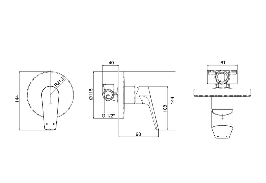 Shower mixer tap